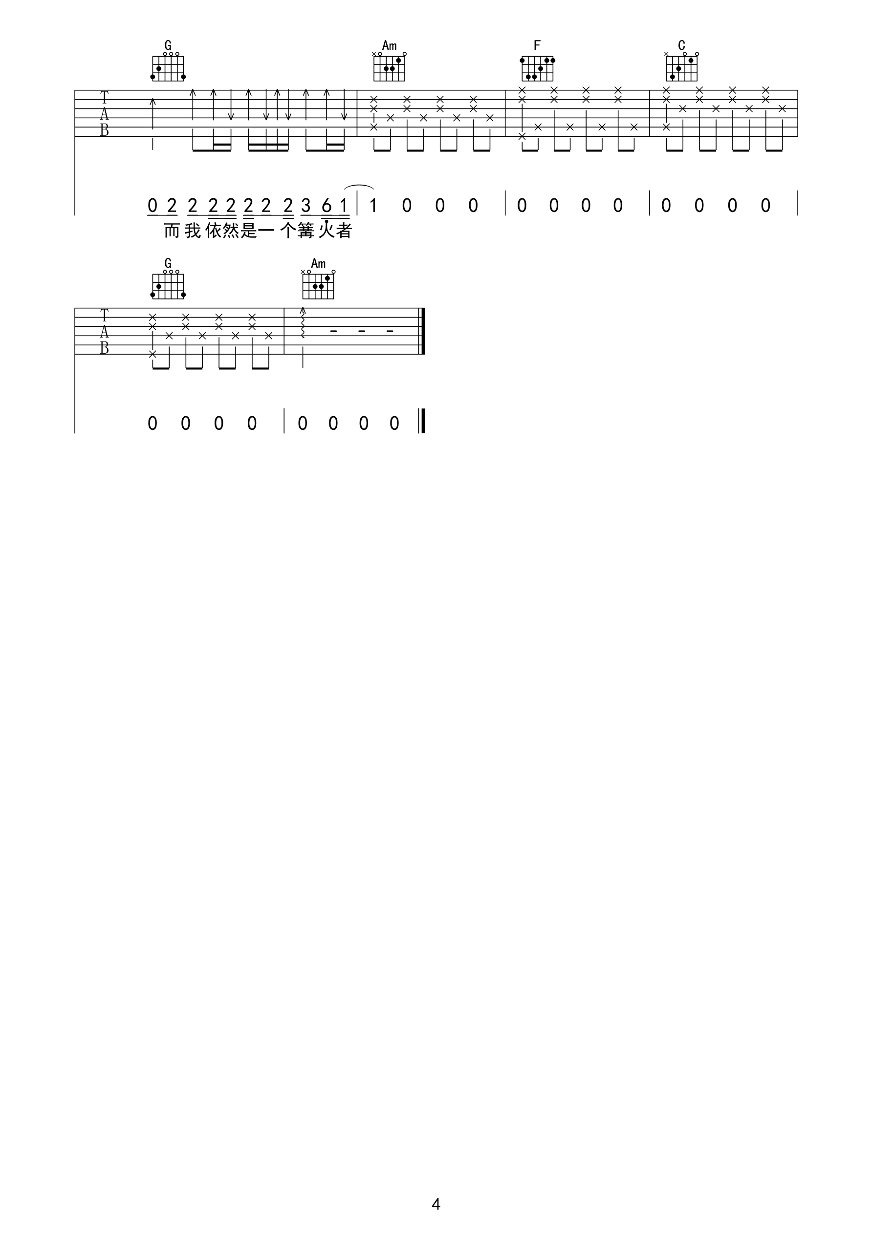zyboy忠宇妈妈的话C调吉他谱,原版zyboy忠宇歌曲,简单革命弹唱教学,革命吉他版六线指弹简谱图