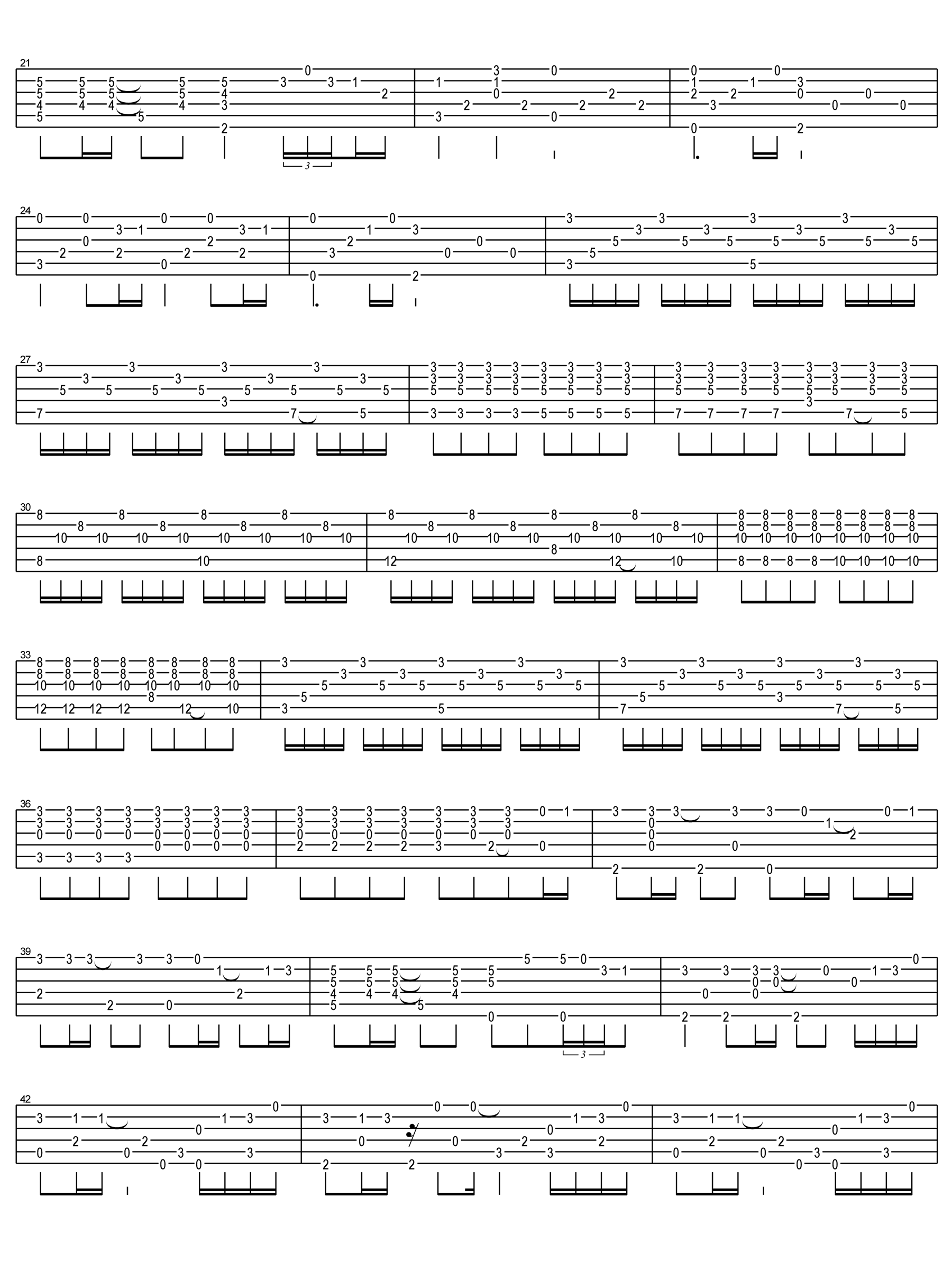 菊次郎的夏天吉他谱,原版久石让歌曲,简单指弹曲谱,高清六线乐谱