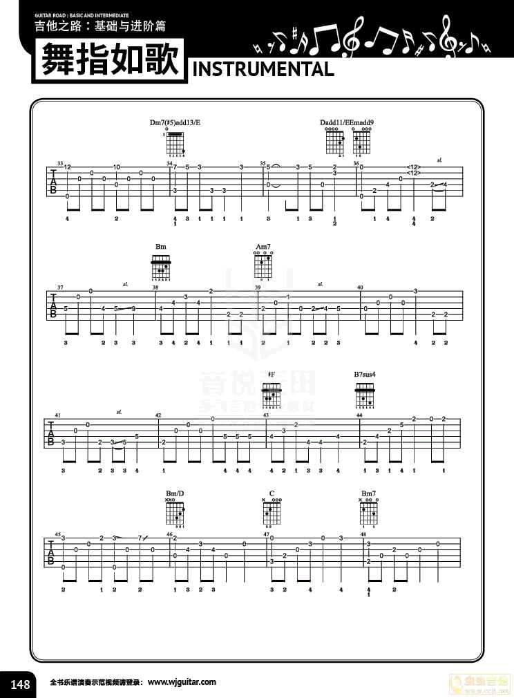 久石让天空之城吉他谱,简单四张原版指弹曲谱,久石让高清六线乐谱